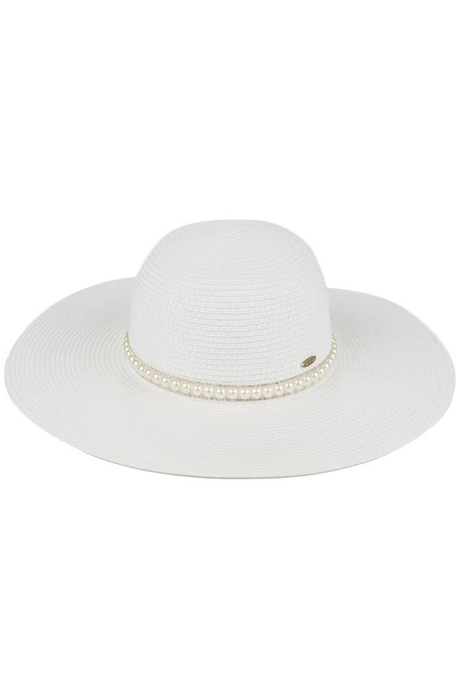 Pearl Trim Panama Hat