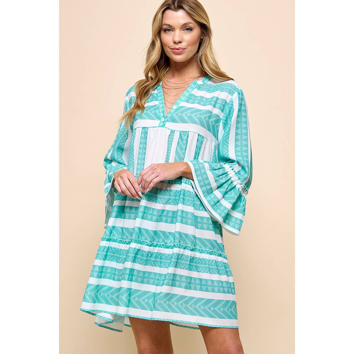 Pretty in Green Tiered Dress