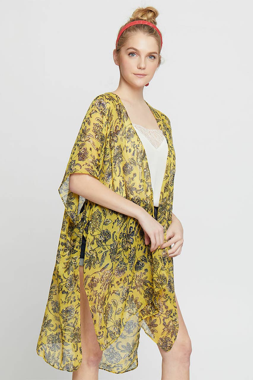 Kimono à imprimé floral – Coupe confortable