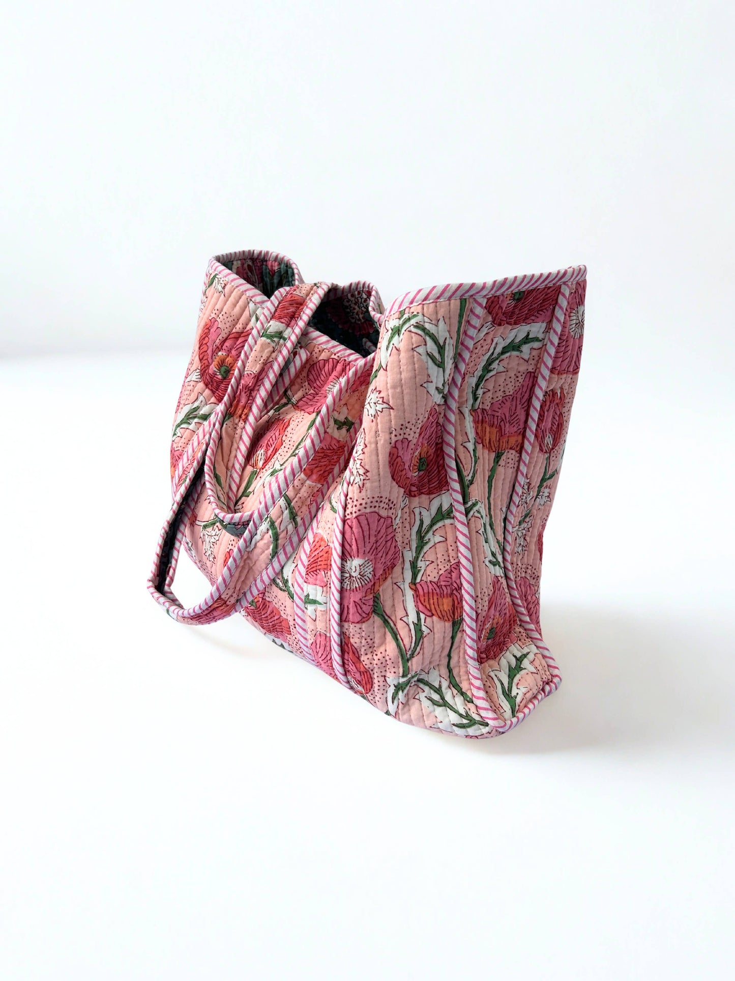 Quilted Reversible Tote Bag -Pink