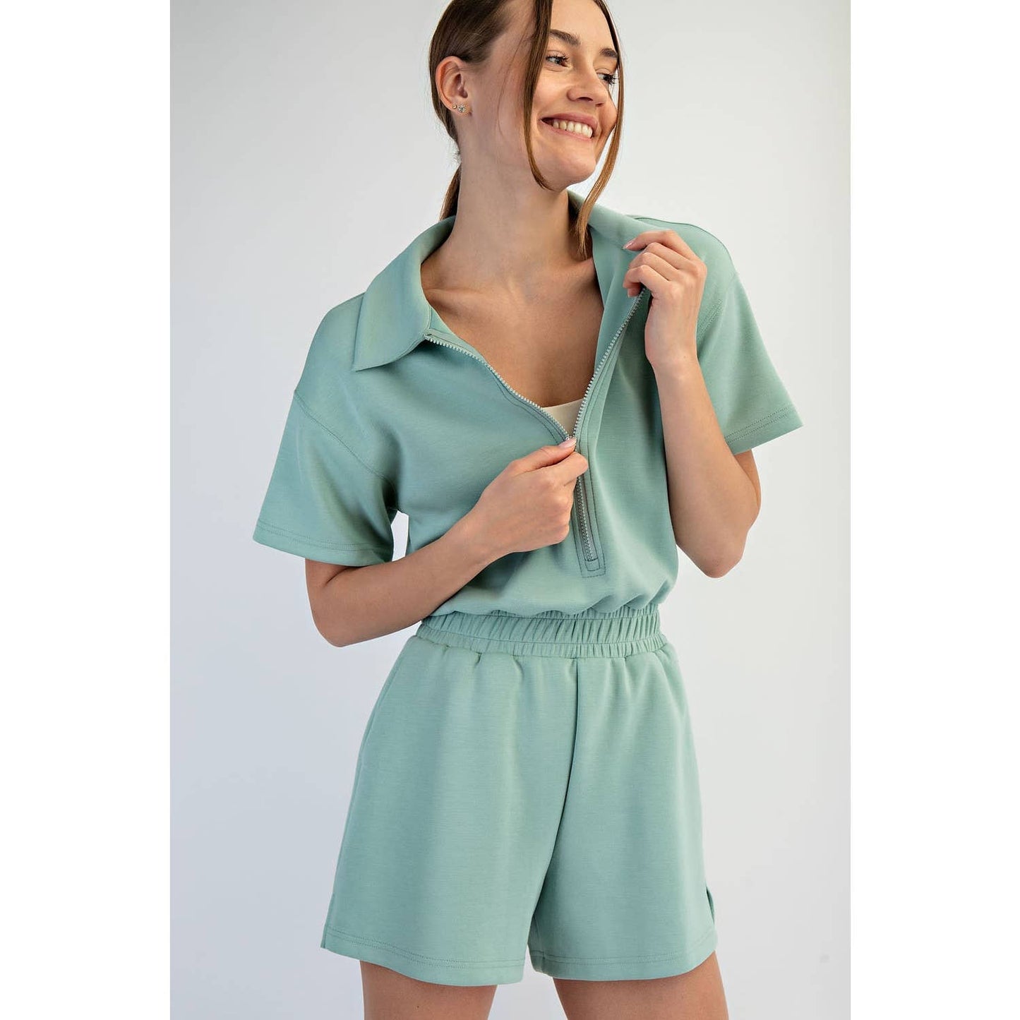 Teagan Quarter Zip Romper