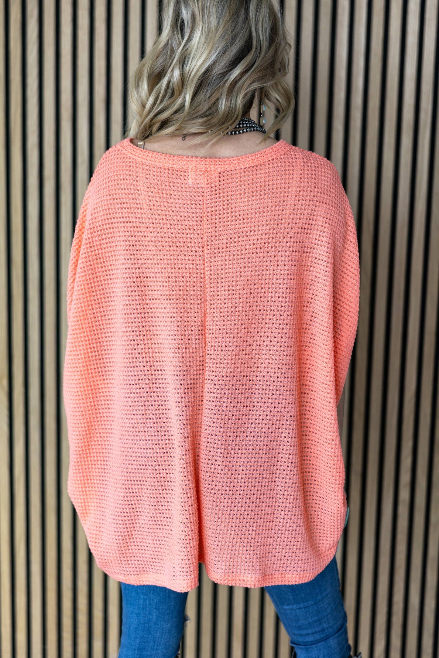 Crochet Oversized Top in Coral