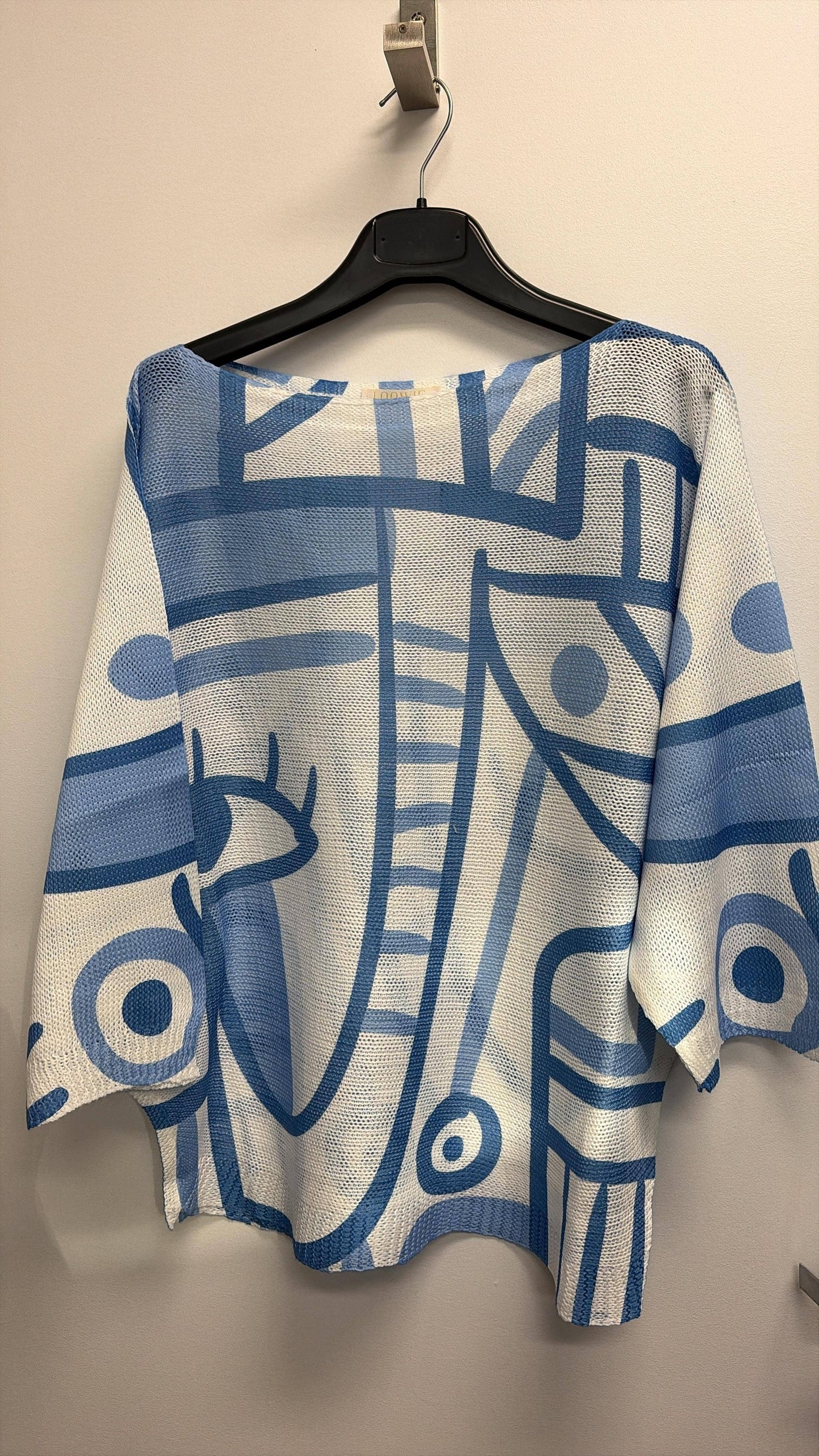 Abstract Blue Knit Sweater