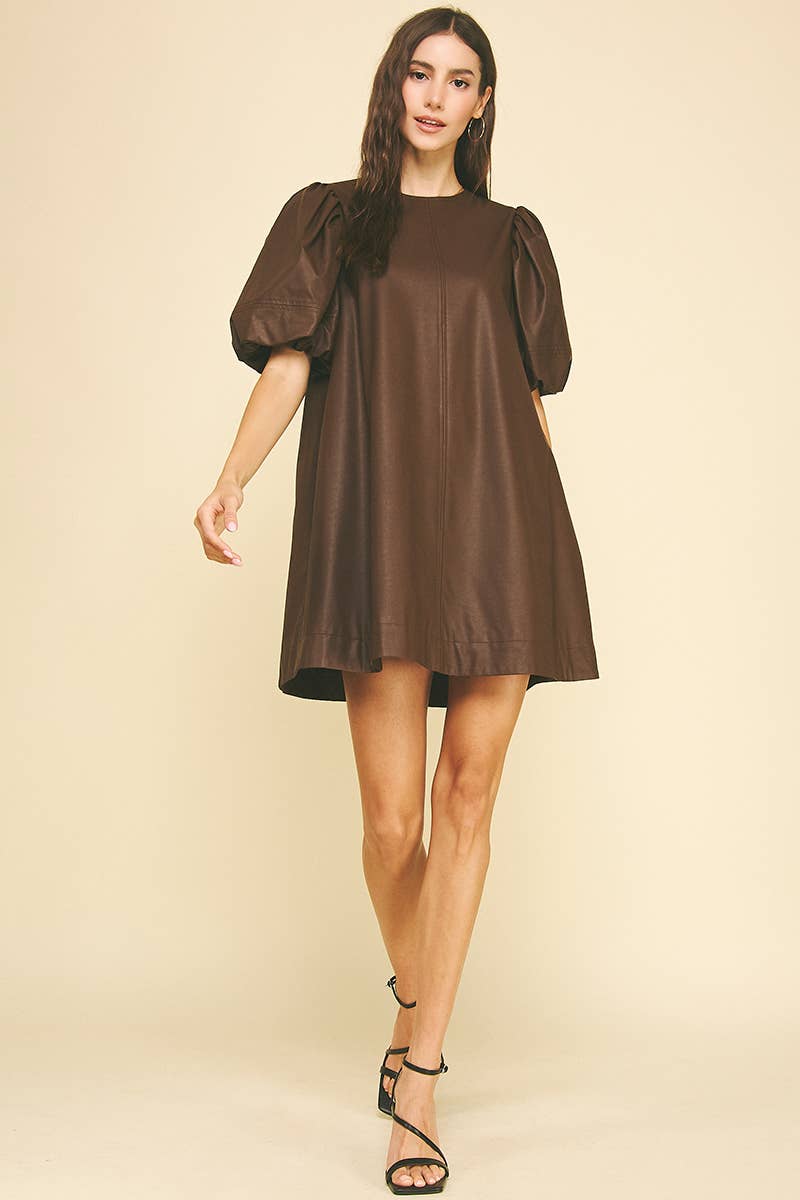 LEATHER TUNIC DRESS