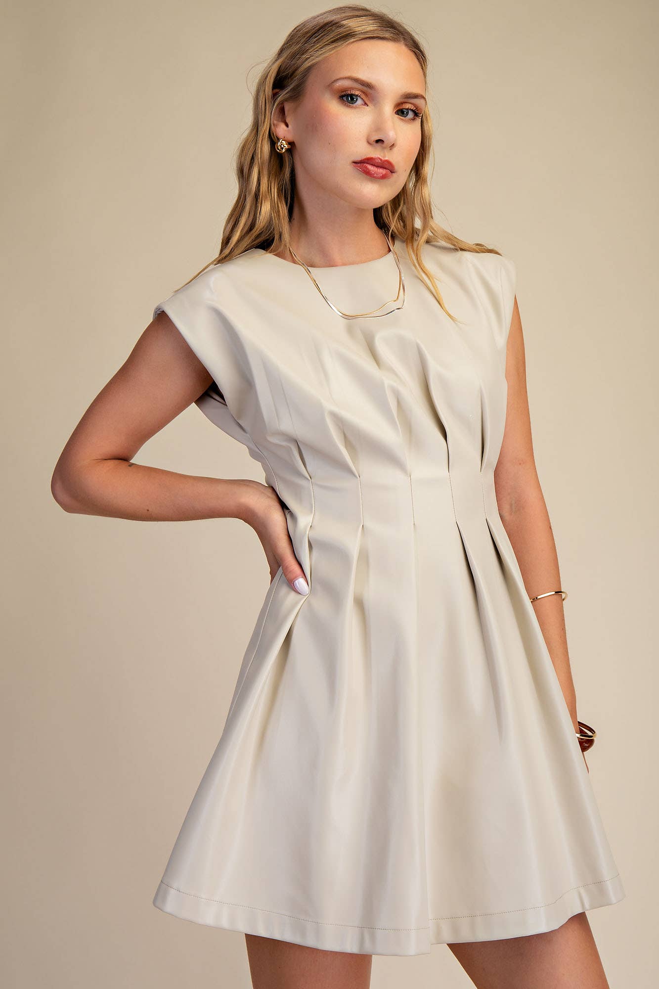 Pleated Midi Dress