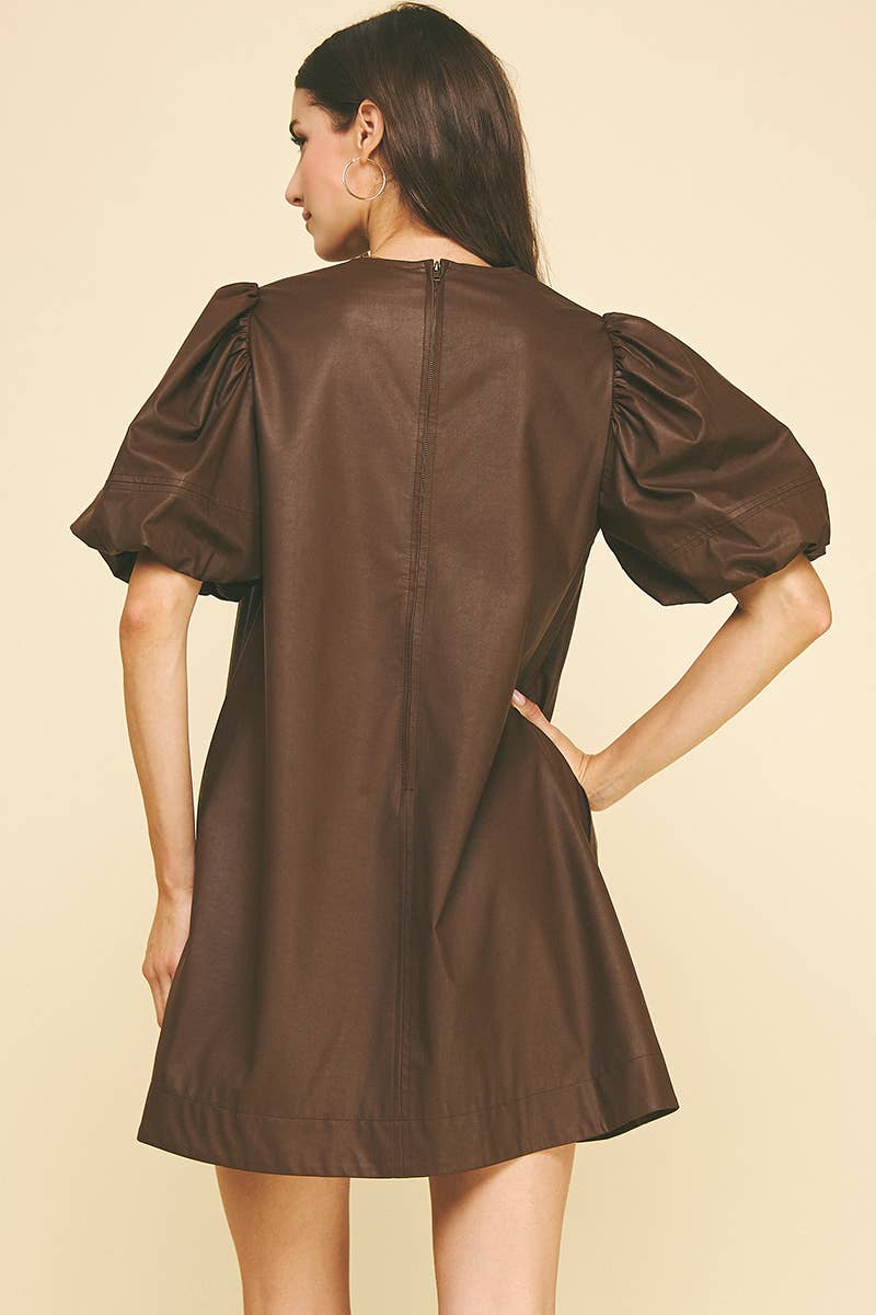 LEATHER TUNIC DRESS