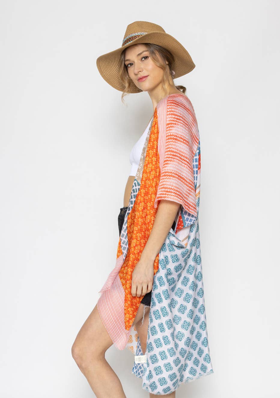 Mixed Multicolor Kimono