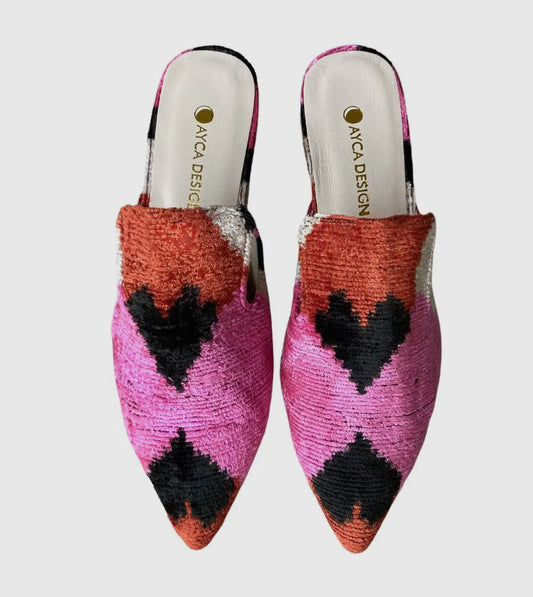 Ayca Silk Slide (orange/pink)