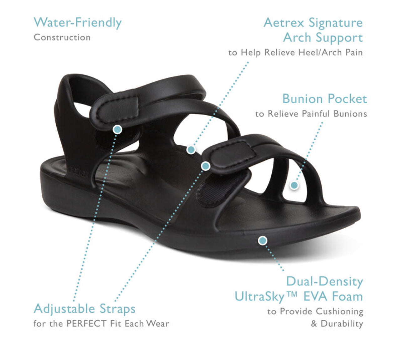 Aetrex Jillian Sport Black