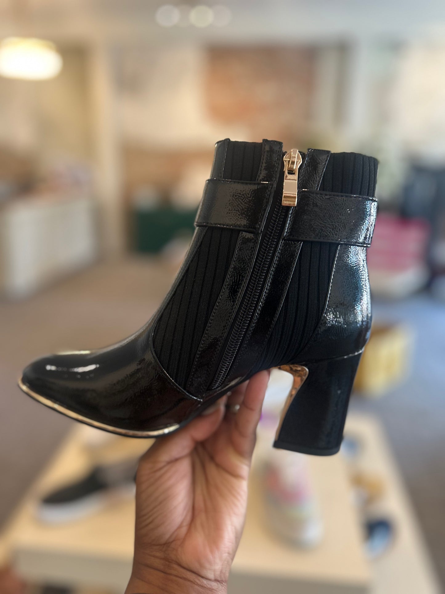 Sweater Buckle Bootie - Women's Mixed Material Ankle Boots | The Savvy Pair