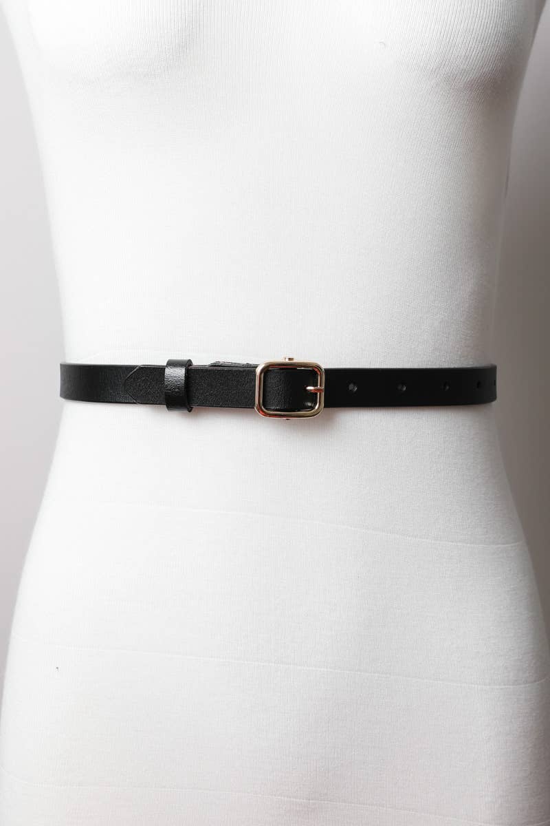 Ceinture fine classique en cuir