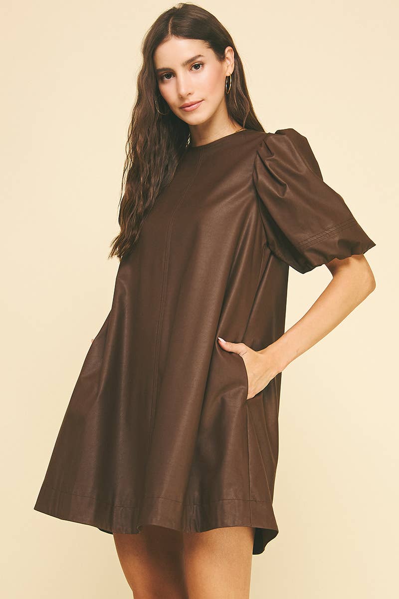 LEATHER TUNIC DRESS