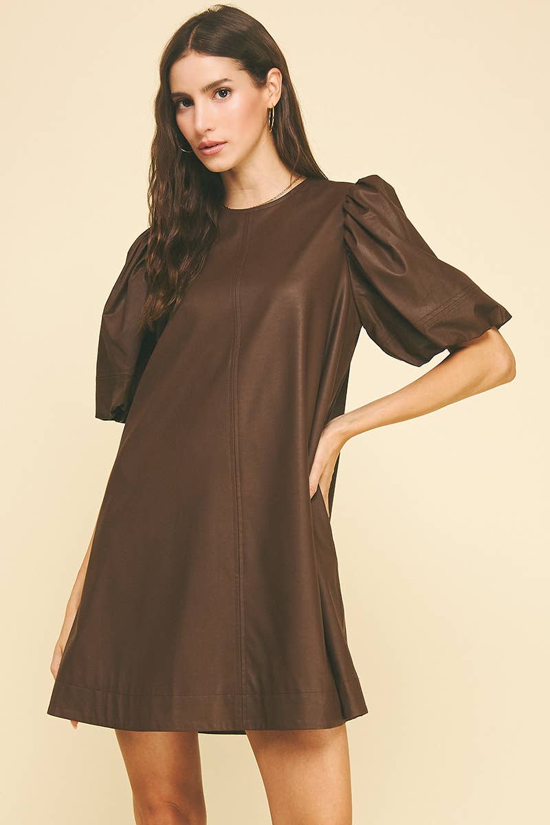 LEATHER TUNIC DRESS
