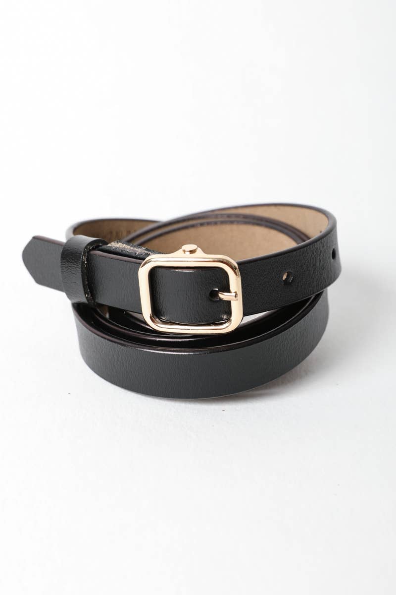 Ceinture fine classique en cuir