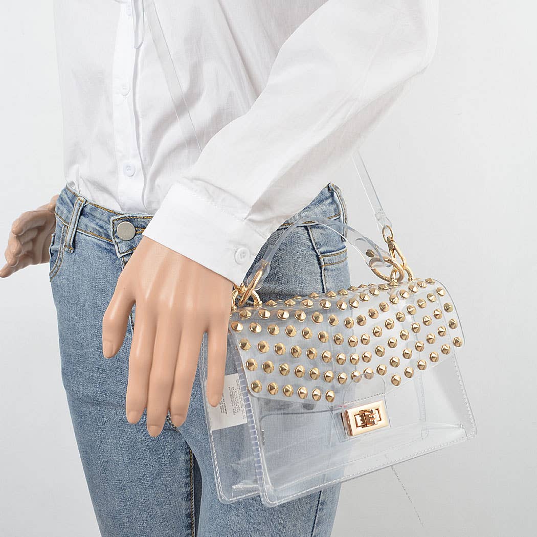 Gabriele Studded Transparent Bag