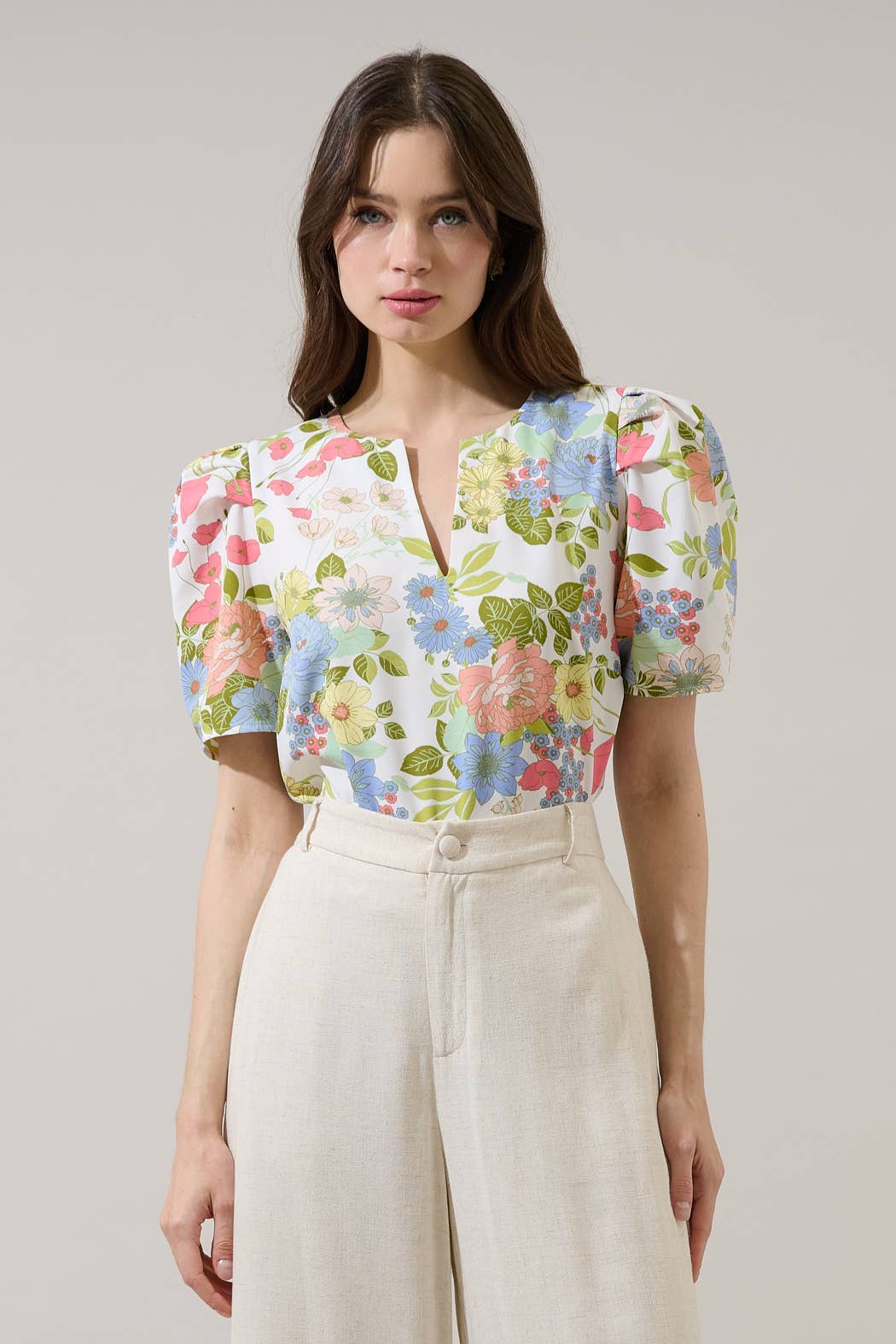 Esther Floral Puff Sleeve Top