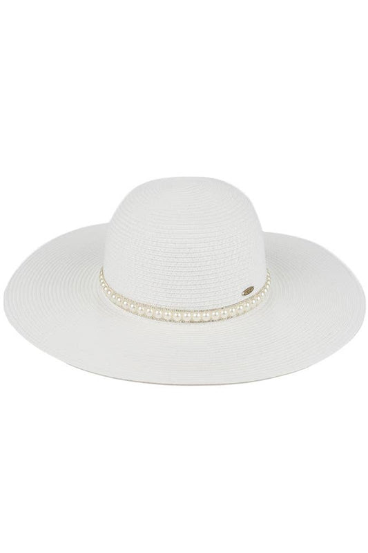 Pearl Trim Panama Hat