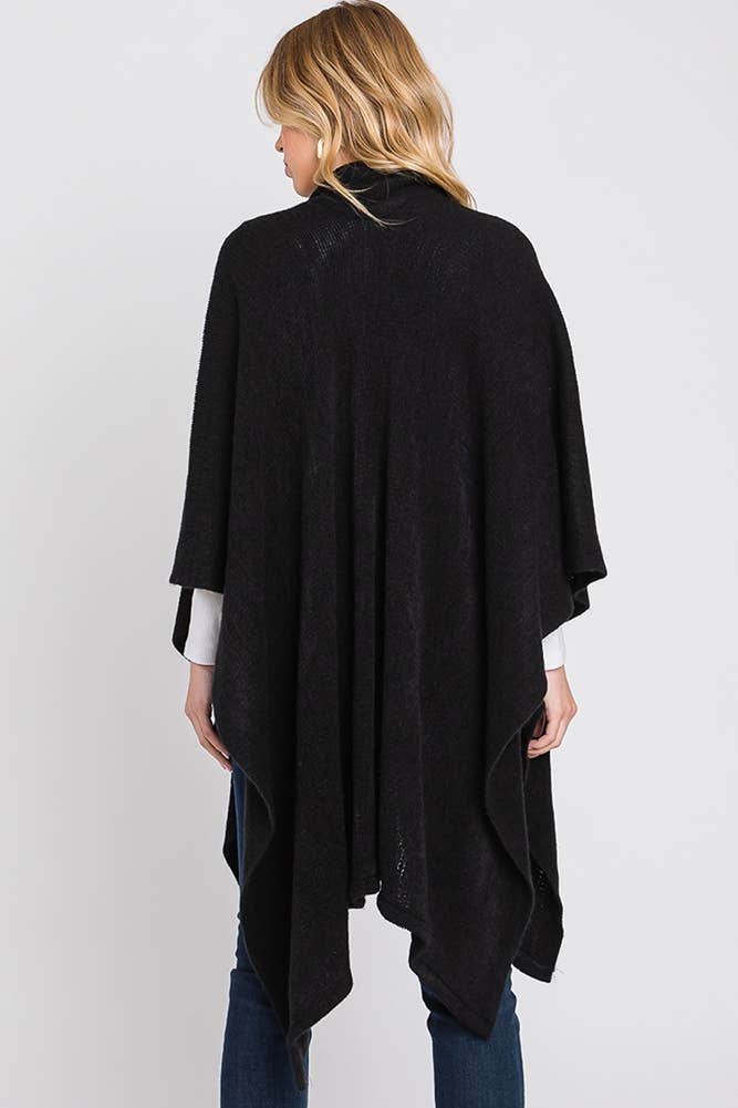 Neckline Tie Attached Scarf Cape