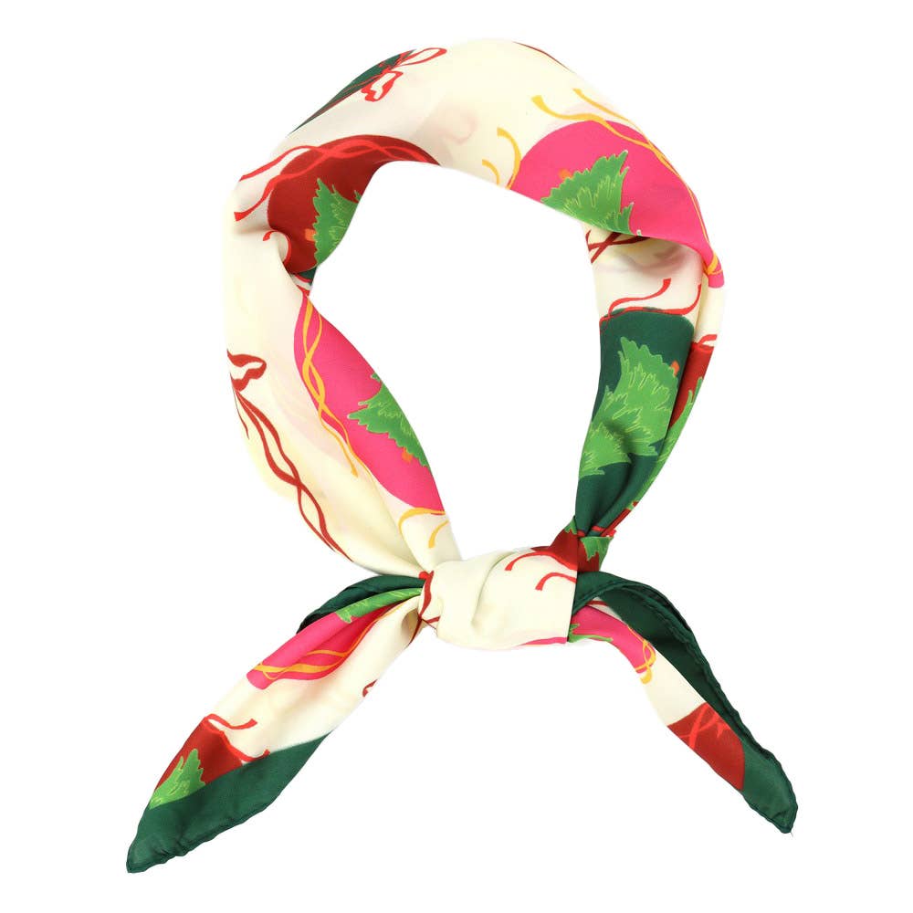 Christmas Ornament Print Square Bandana Scarf