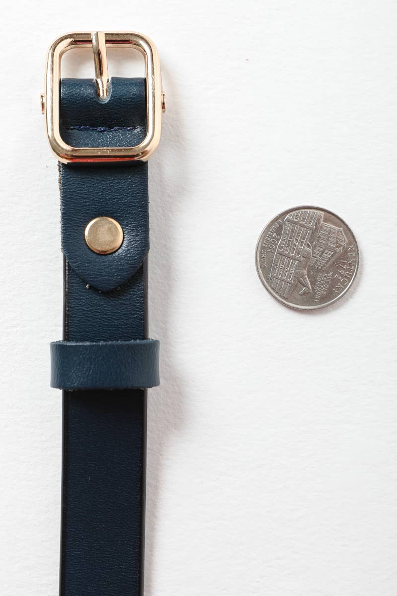 Ceinture fine classique en cuir