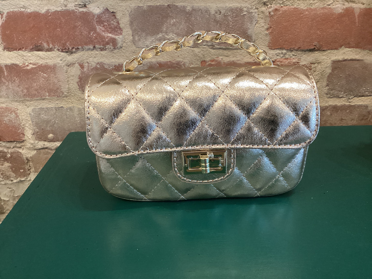 Sasha Gold Quilted Purse