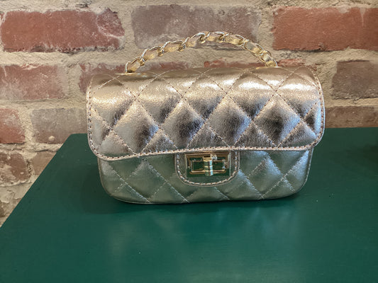 Sasha Gold Quilted Purse