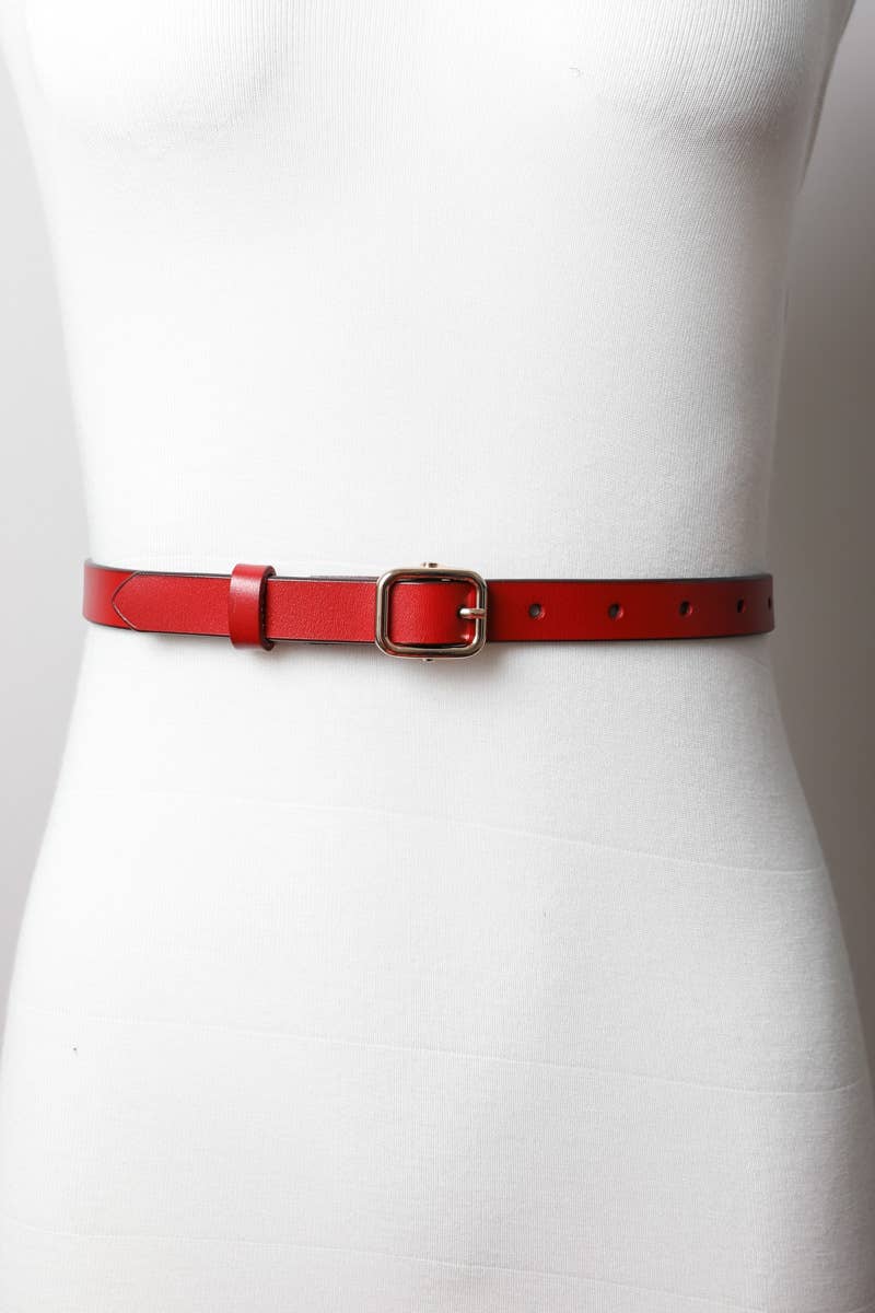 Ceinture fine classique en cuir