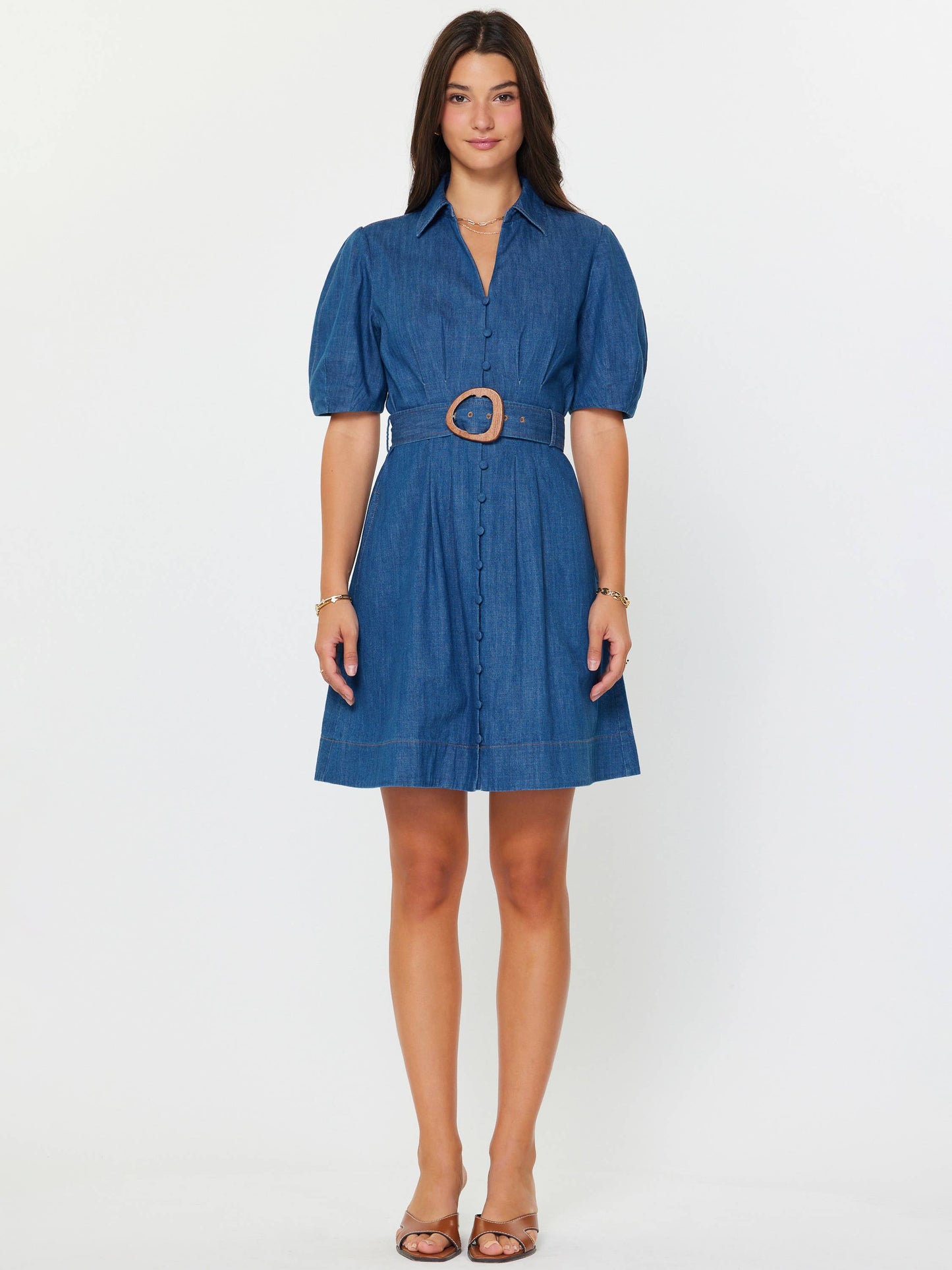 Current Air Denim Belted Dress