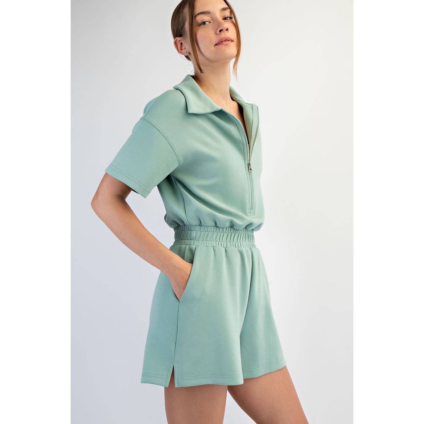 Teagan Quarter Zip Romper
