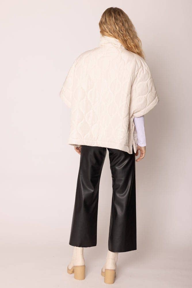 Quarter Zip Quilted Poncho  | The Savvy Pair