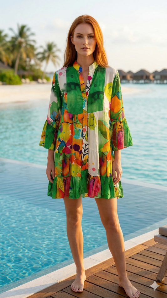 Island Dreams Tiered Dress - One Size