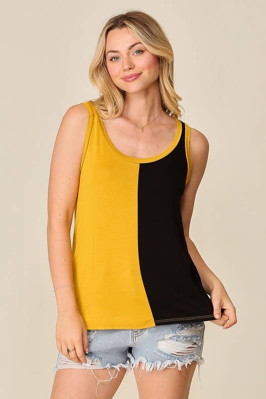 Game Day Color Spilt Tank Top