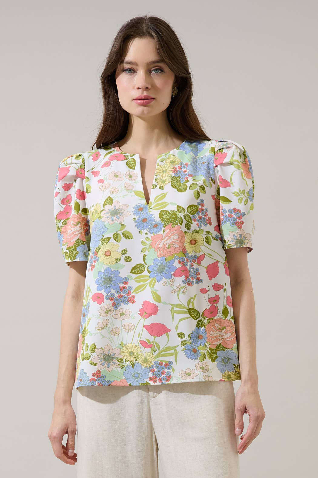 Esther Floral Puff Sleeve Top