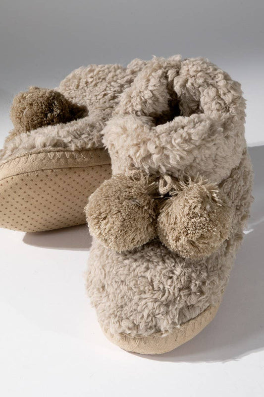 Cozy Slipper with Ball Accent