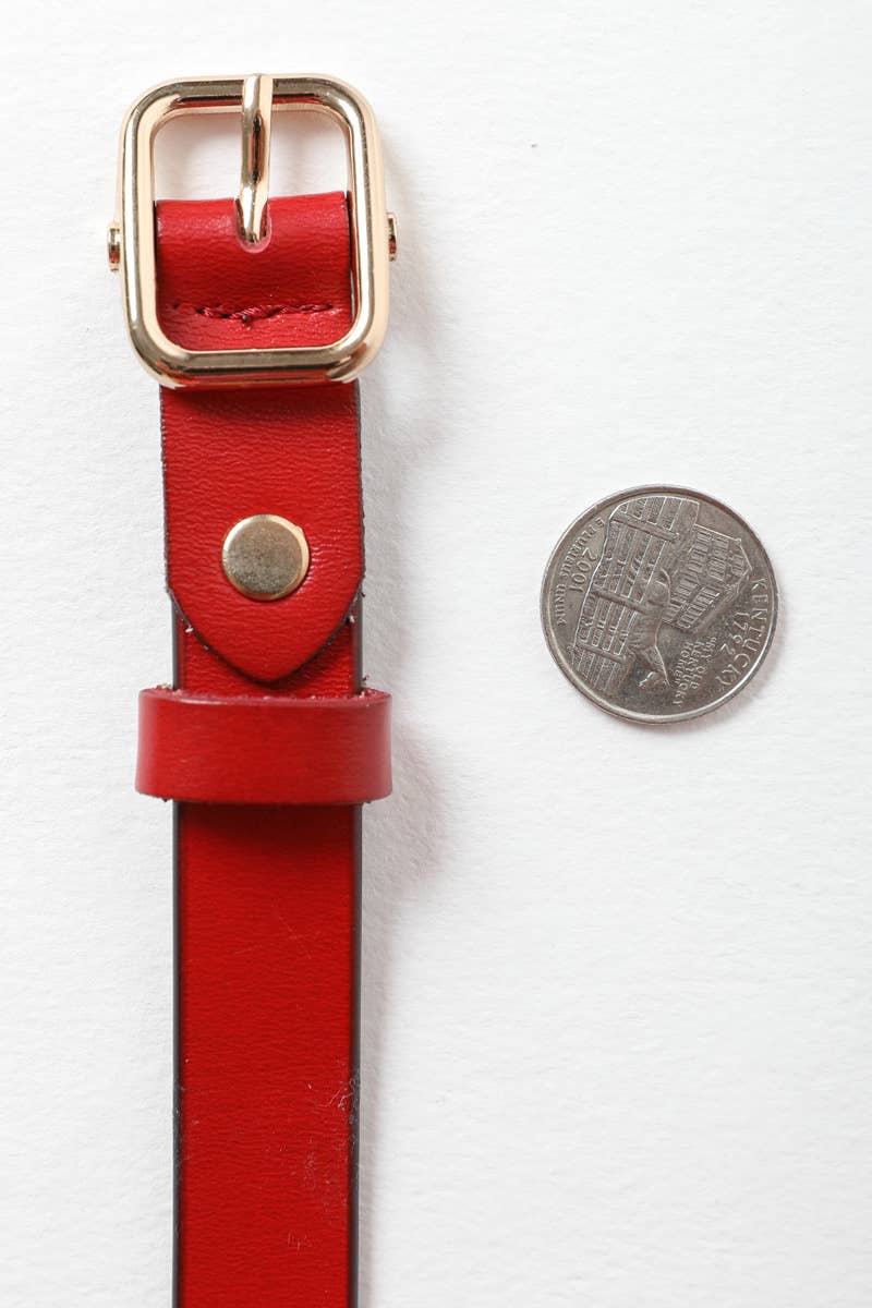 Ceinture fine classique en cuir