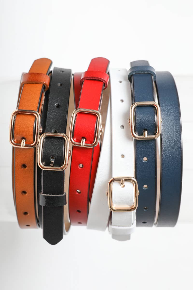 Ceinture fine classique en cuir