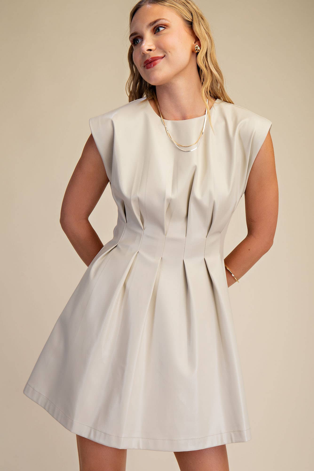 Pleated Midi Dress
