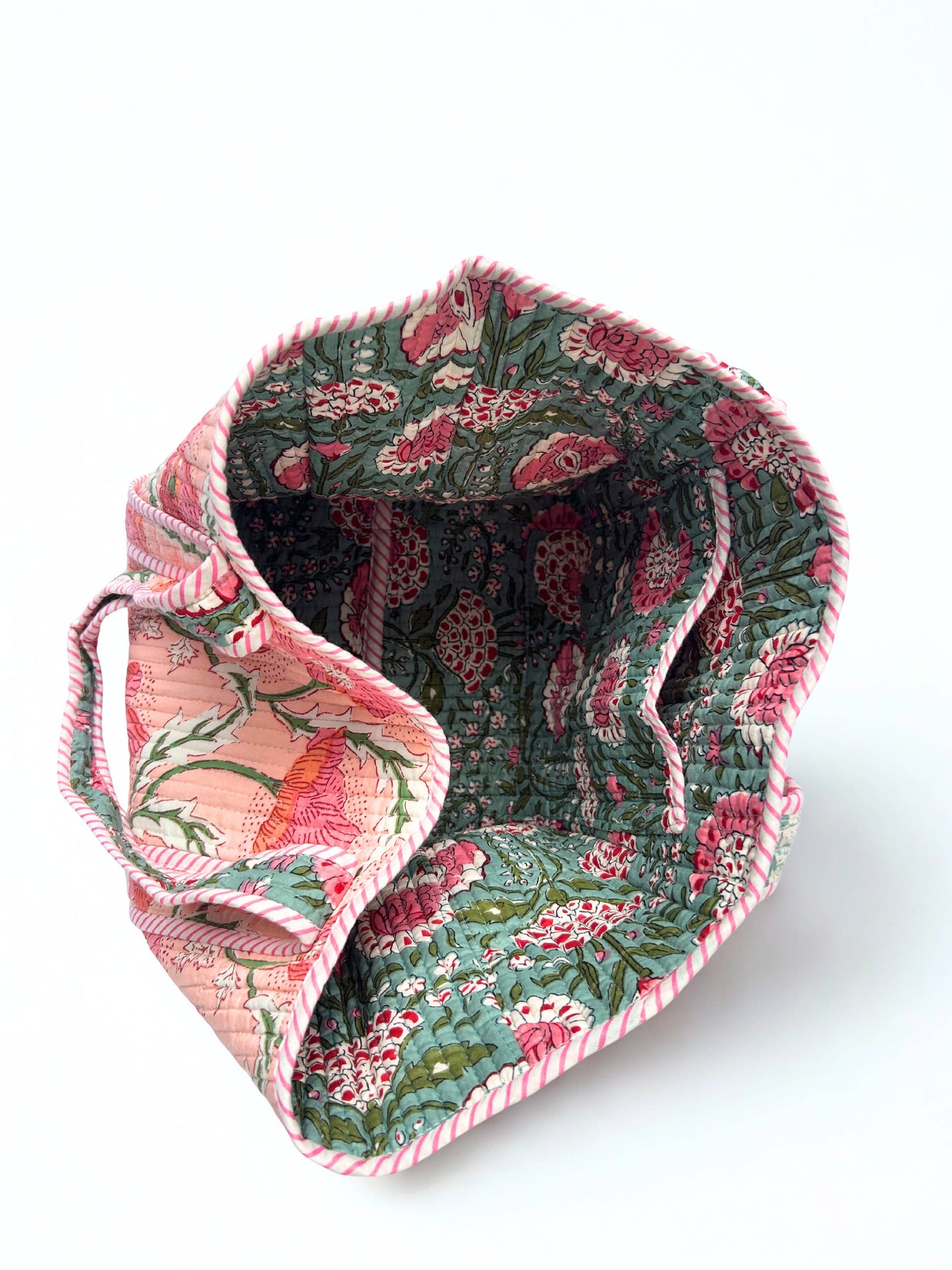 Quilted Reversible Tote Bag -Pink