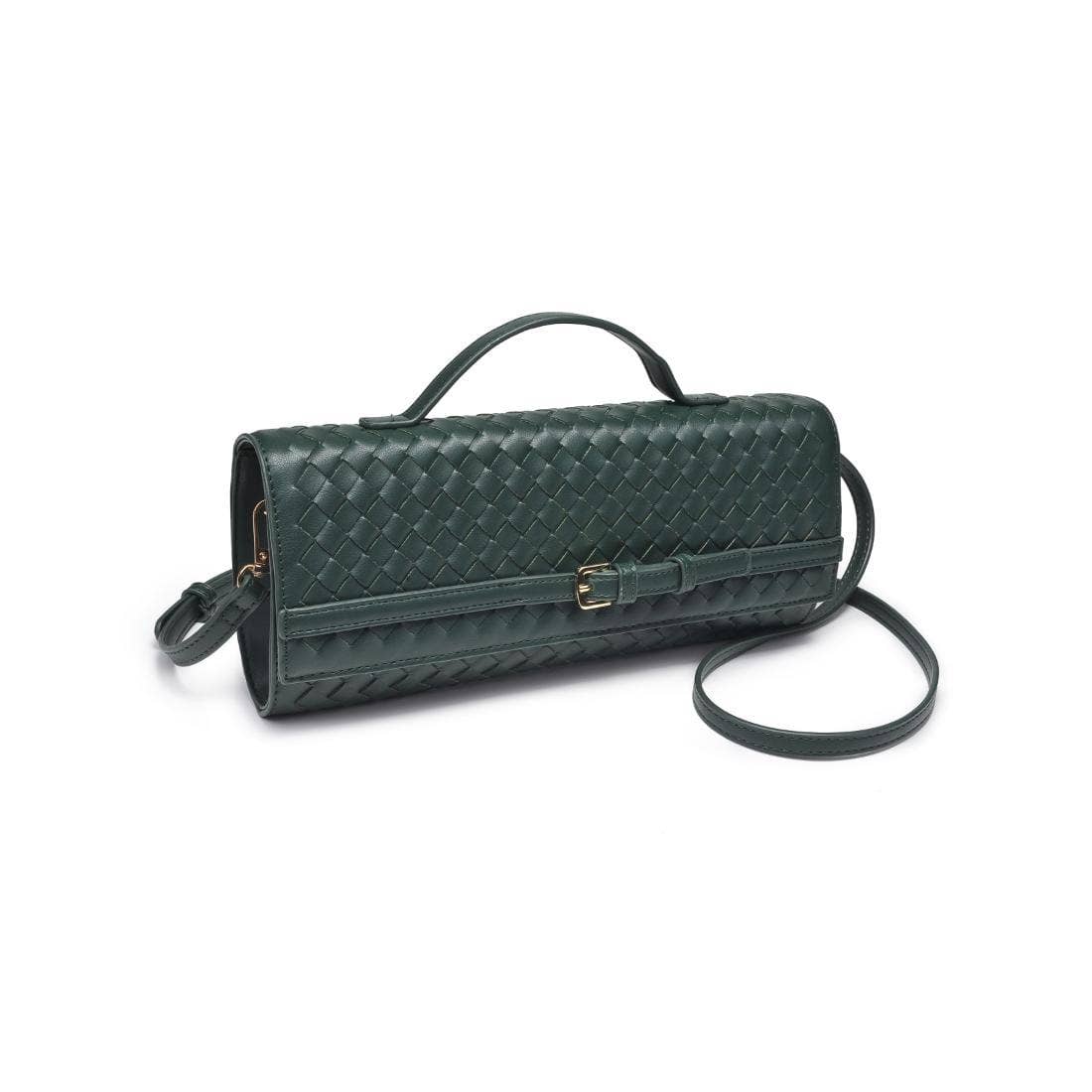 Emerson Woven Top Handle Clutch Crossbody - Vegan Leather Handbag | The Savvy Pair