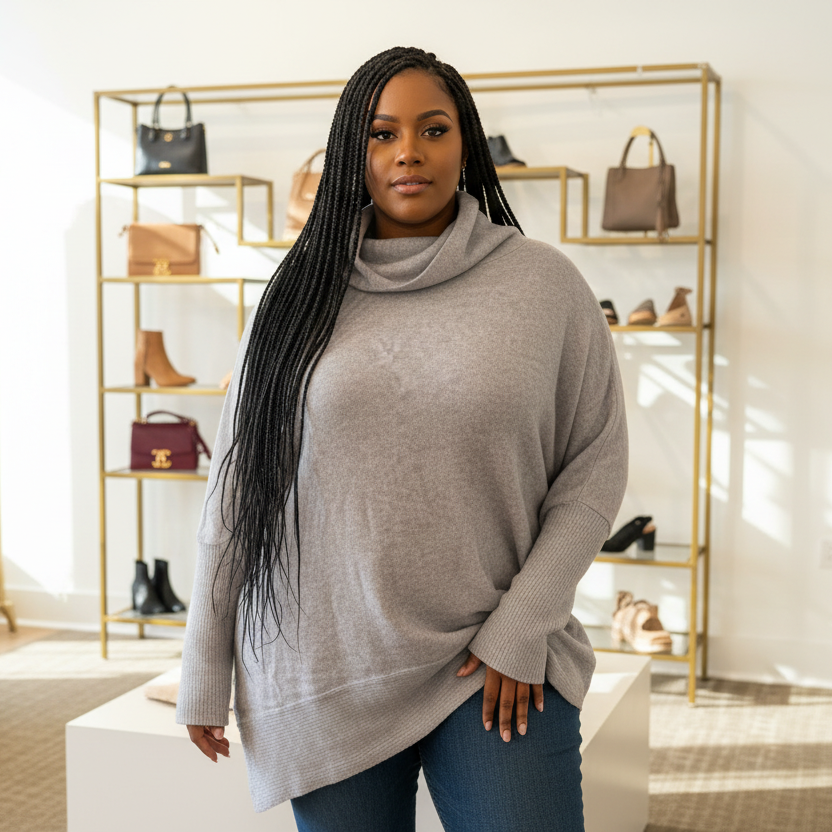 Sadie Cozy Sweater Plus - Premium Women's Sweater | The Savvy Pair