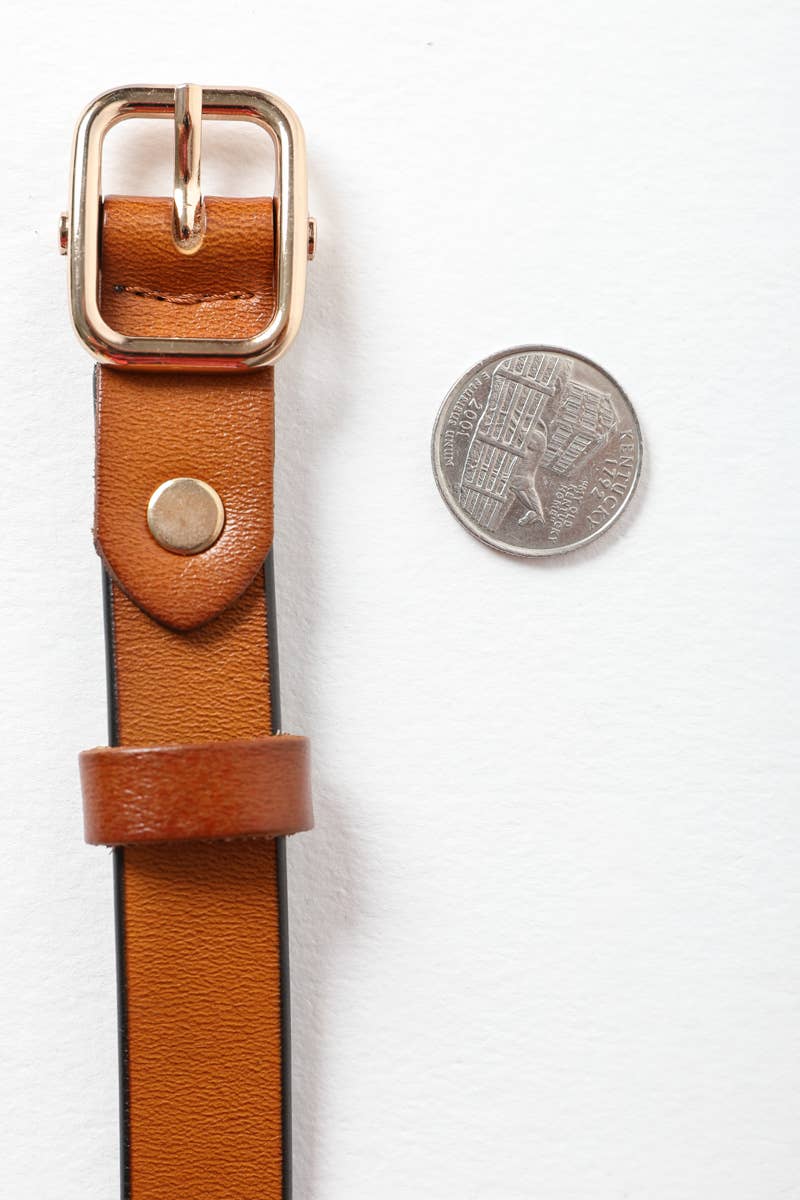 Ceinture fine classique en cuir
