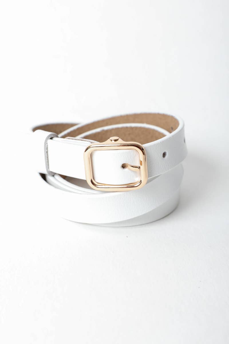 Ceinture fine classique en cuir