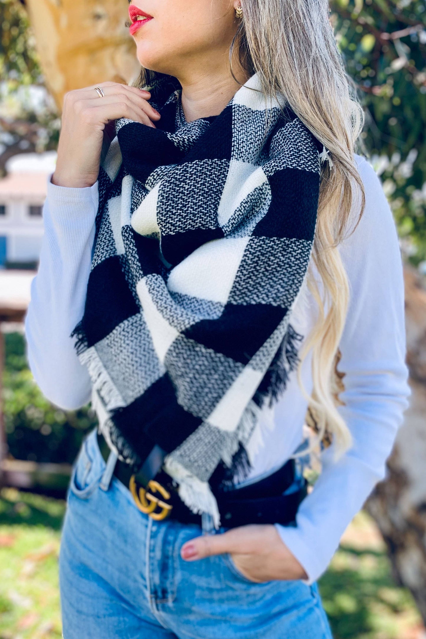 Black Buffalo Blanket Scarf