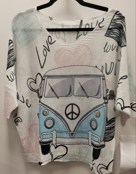 Love Van Printed Sweater
