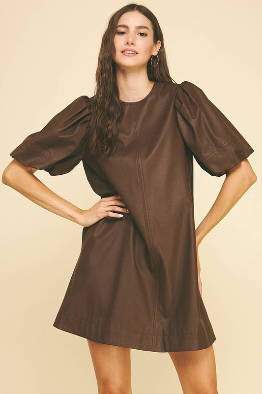 LEATHER TUNIC DRESS