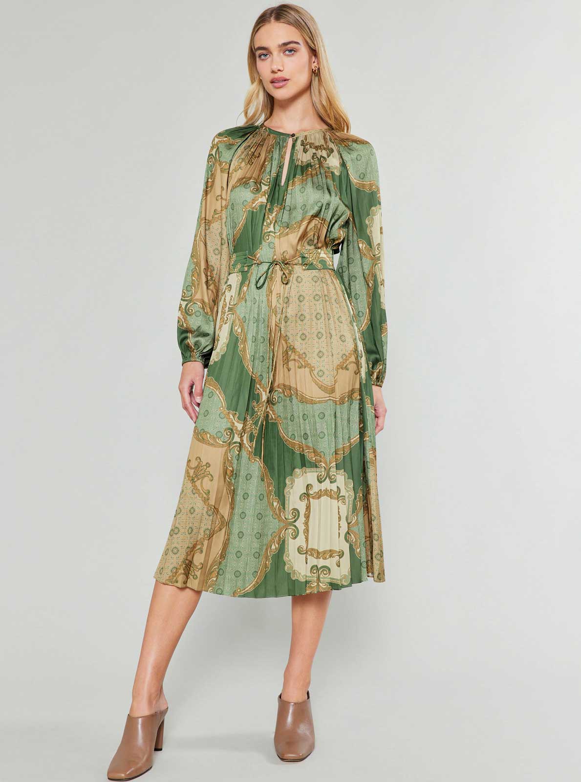 Suzanne Chain Scarf Midi Dress