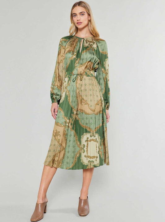 Suzanne Chain Scarf Midi Dress
