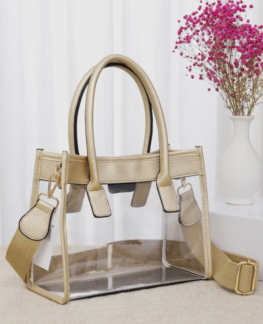 Gold Clear Handbag