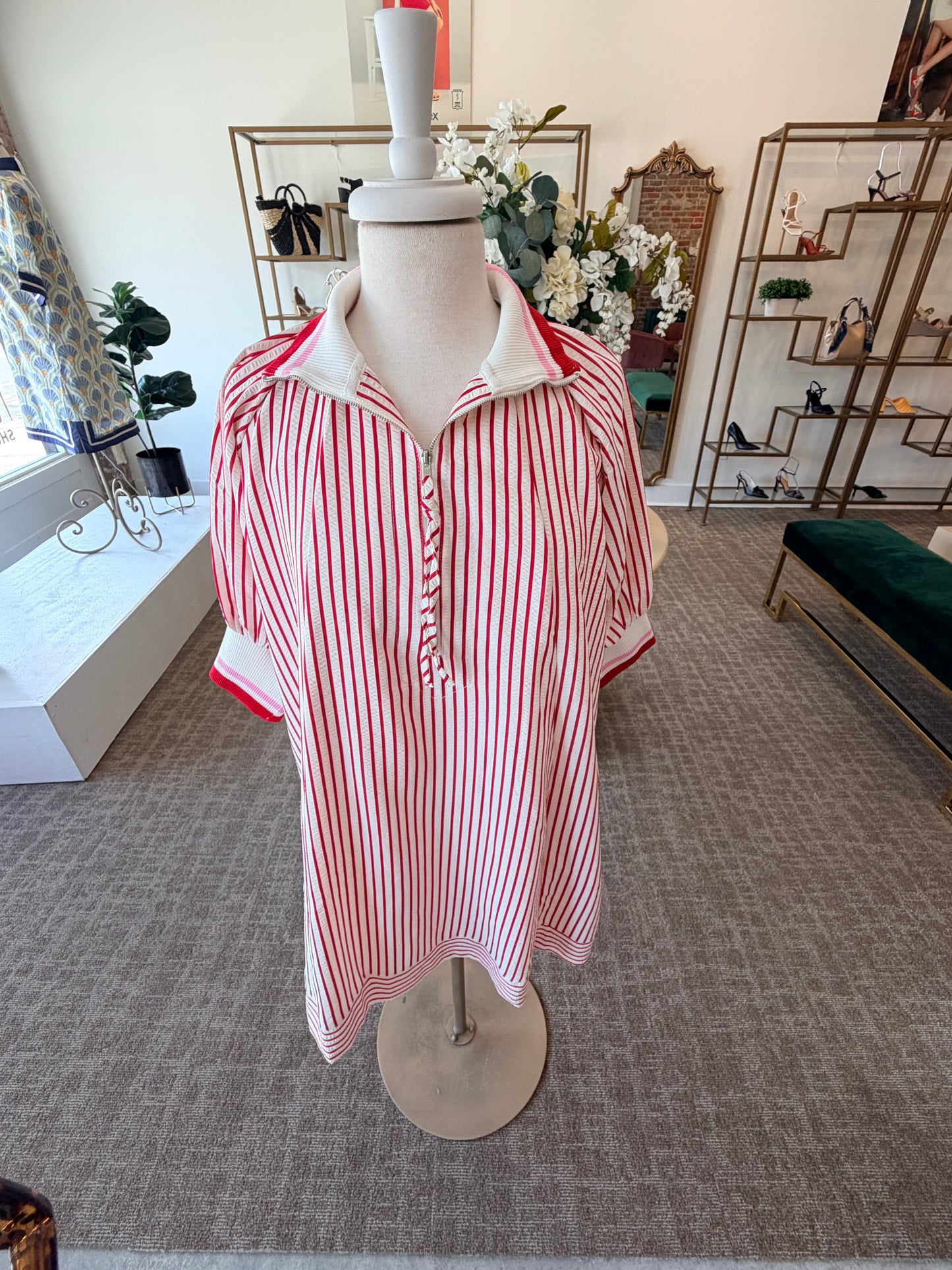 Caroline Nautical Dress in Red