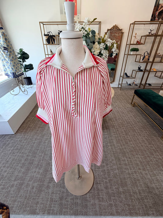 Caroline Nautical Dress in Red